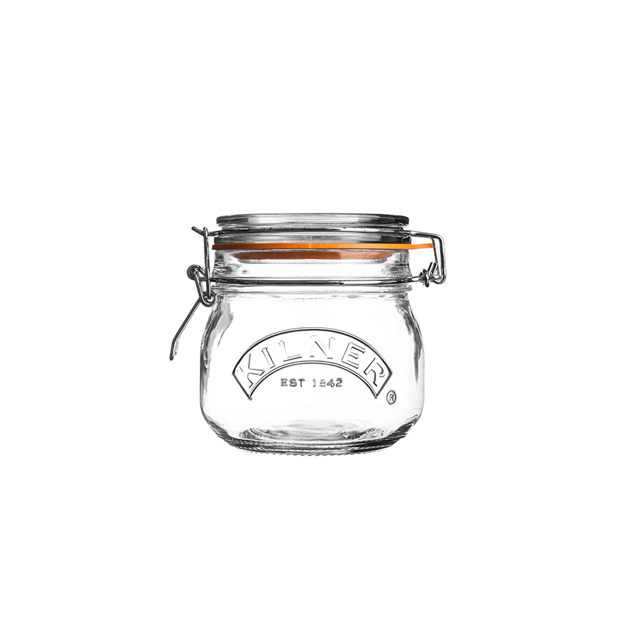 Kilner Clip Top Round Jar 0.5ltr Clear Glass 12.5x11x11cm PK 12