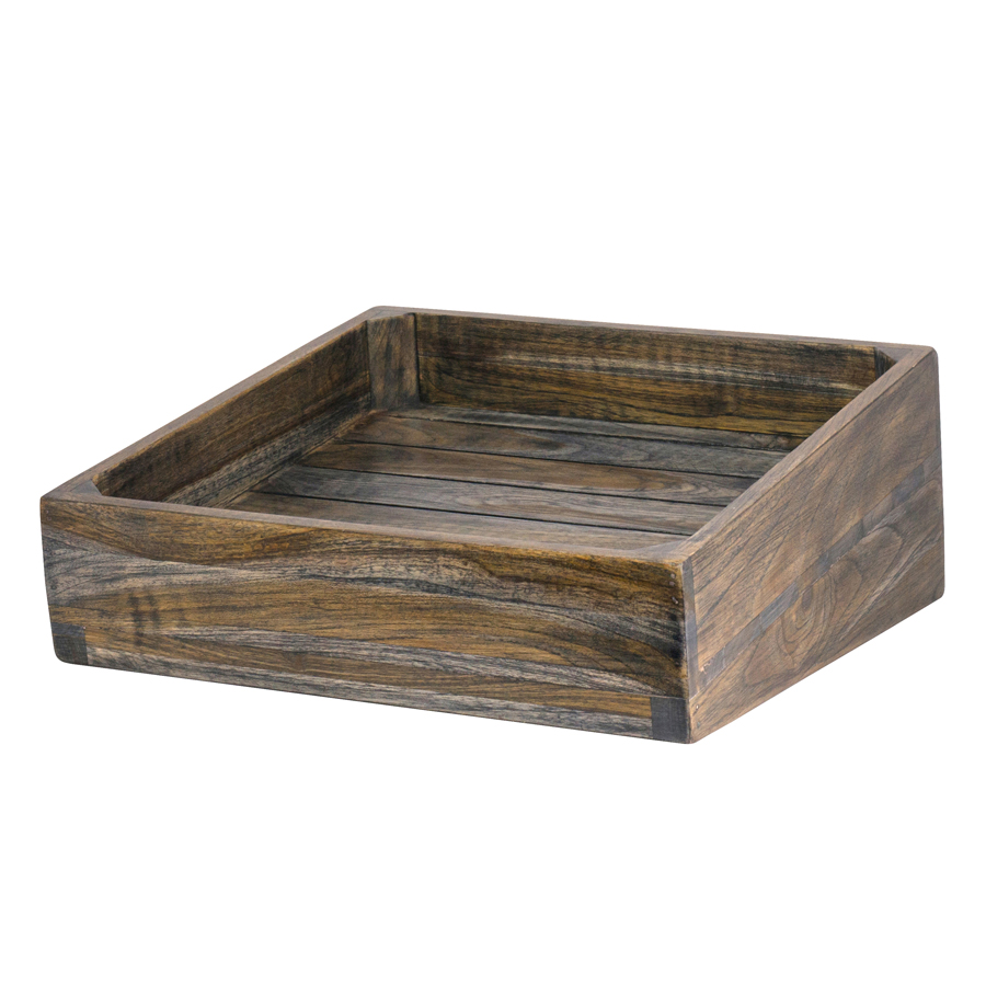 D.W. Haber Fusion Buffet System Ash Grey Teak wood Angled Basket 35.6cm PK 1