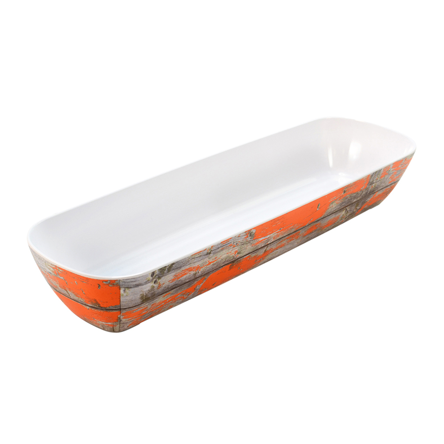 Rustic Orange Tura 2/4Size Crock 530x162x81mm 3.5L PK 1