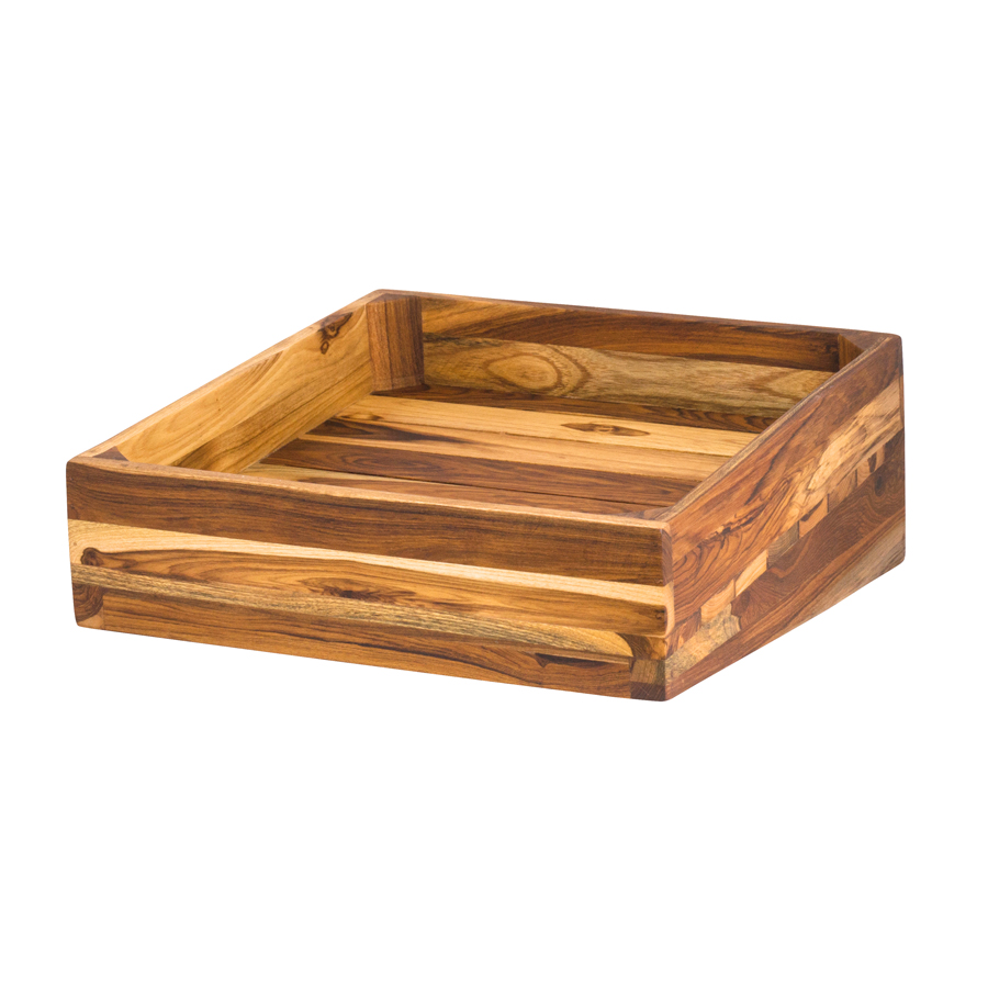 D.W. Haber Fusion Buffet System Natural Teak Wood Angled Basket 35.6cm PK 1