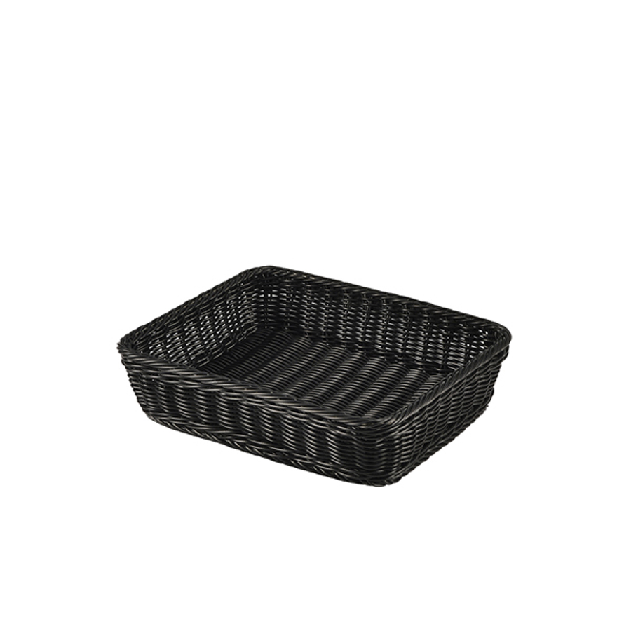 GenWare Polywicker Black Rectangular Display Basket 1/2 GN 32x26x7cm PK 1