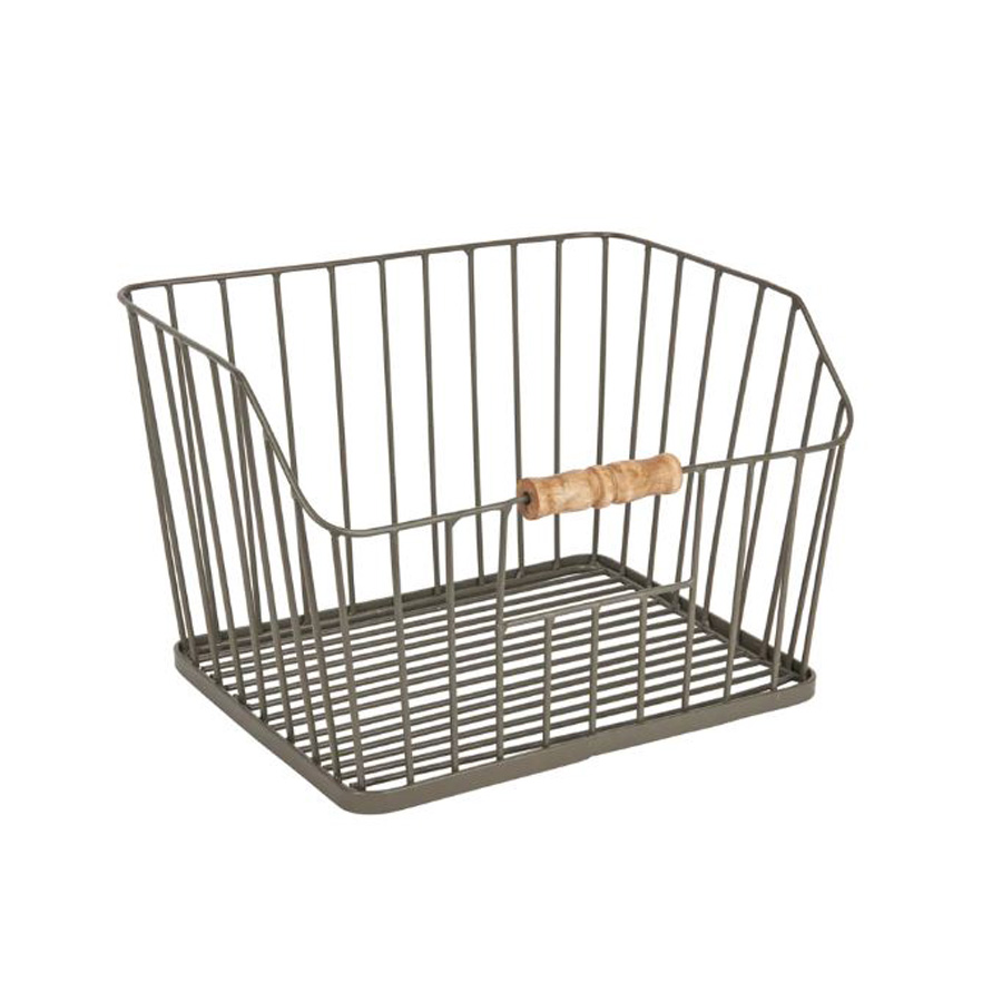 KitchenCraft Living Nostalgia Large Stackable Wire Storage Basket 28.5x23.5x19cm PK 1