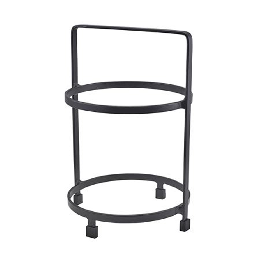 Genware Black Powder Coated Steel Two Tier Presentation Plate Stand 20.5x21.5x30.5cm (LxWxH) PK 1