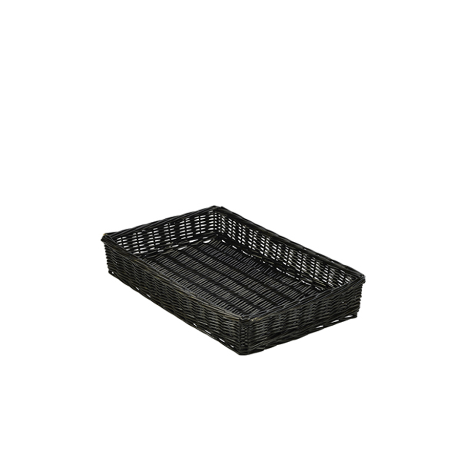 GenWare Black Wicker Rectangular Display Basket 46x30x8cm PK 1