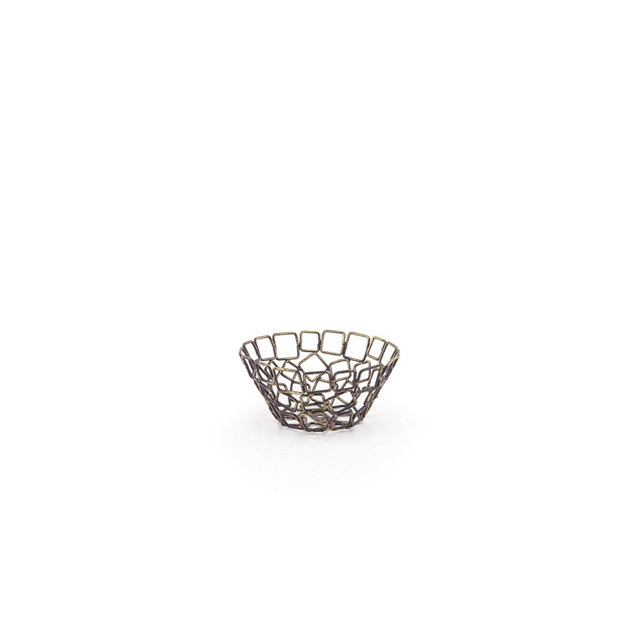 Front of The House Metal Coppered Link Round Basket 14cm PK 12