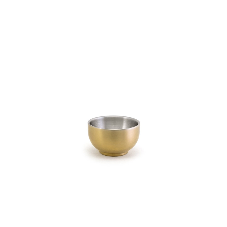 Front of The House Brushed Stainless Steel Matte Brass Round Harmony Ramekin 2.5oz PK 12