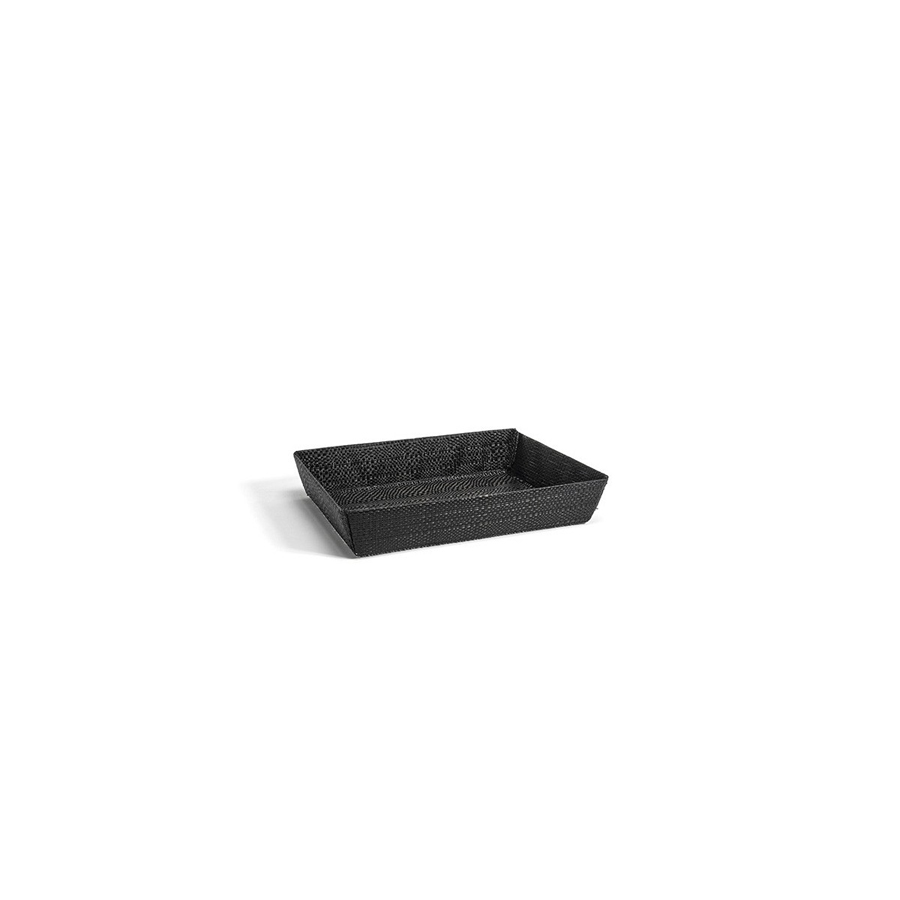 Front of The House Metroweave Vinyl Rectangular Black Basket 11x8x2 Inch PK 6