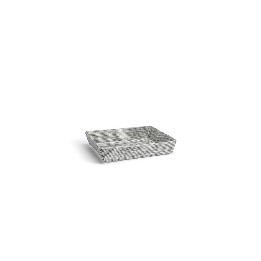 Front of The House Metroweave Vinyl Rectangular Mesh Grey Basket 11x8x2 Inch PK 6