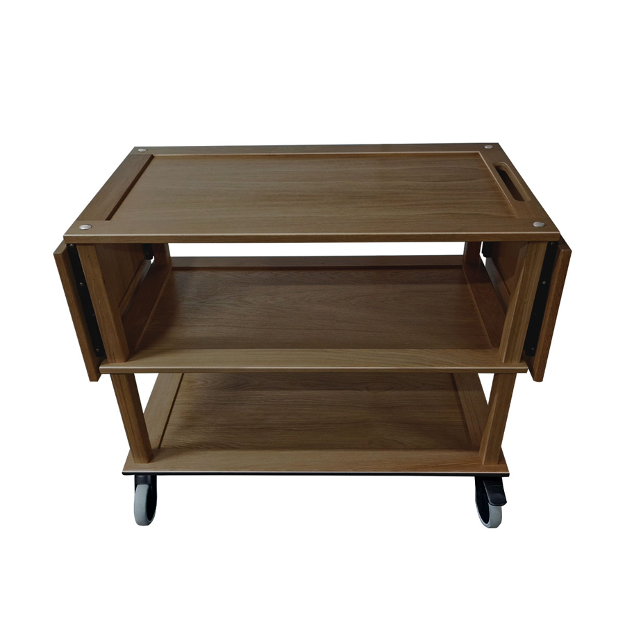Podium Long Drop Leaf Dark Brown Oak Hospitality Trolley 1672x558x855mm PK 1