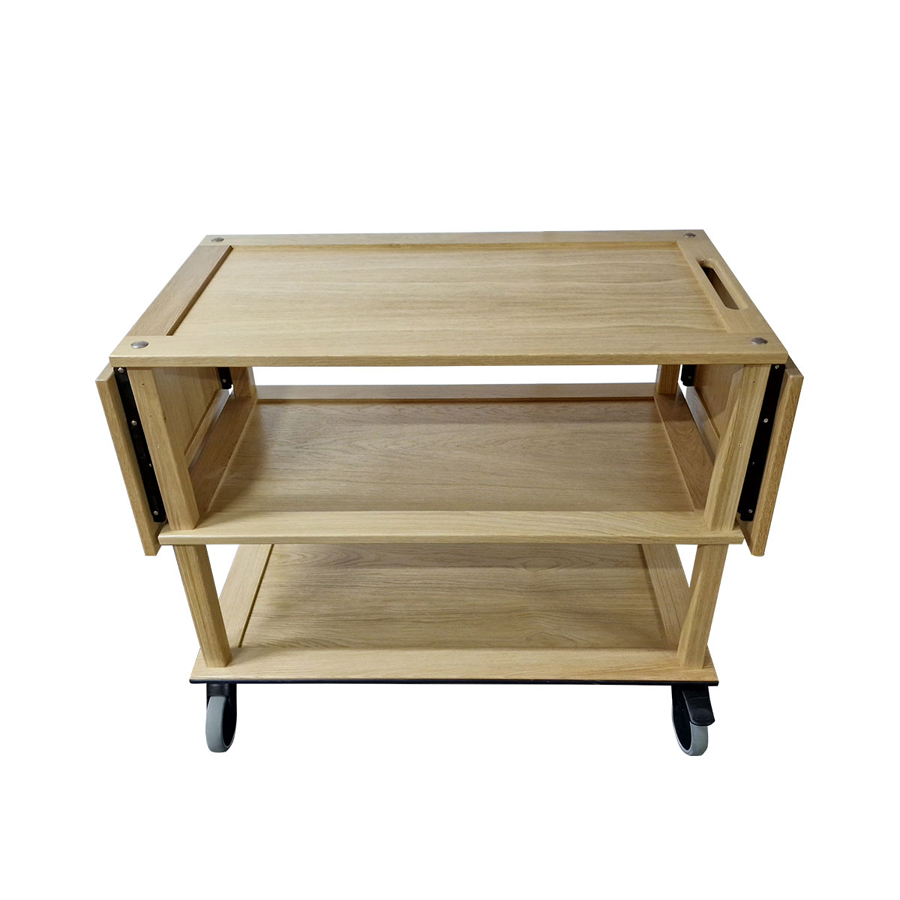 Podium Long Drop Leaf Natural Oak Hospitality Trolley 1672x558x855mm PK 1