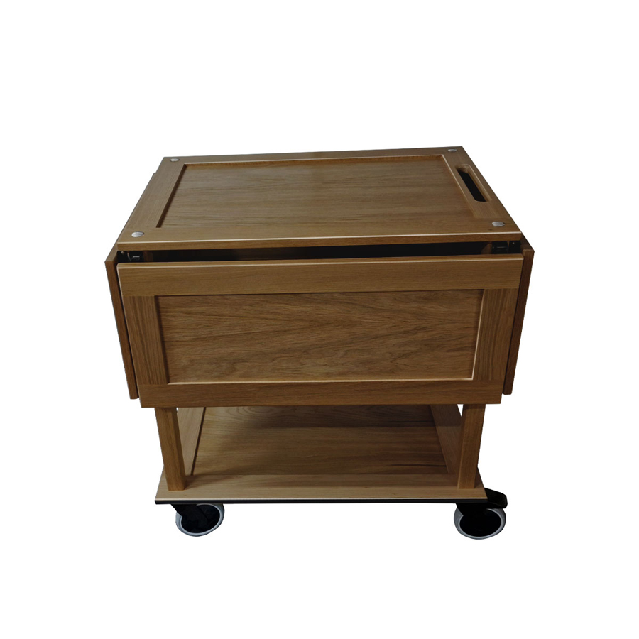 Podium Island Dark Brown Oak Hospitality Trolley 1465x1225x855mm PK 1