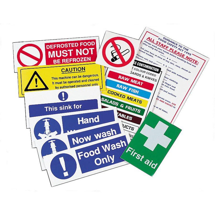 Mileta Catering Safety Signs Self Adhesive Vinyl - Hygiene Pack PK 1