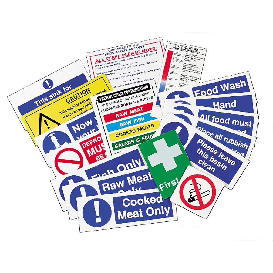 Mileta Catering Safety Signs Self Adhesive Vinyl - Hygiene Pack PK 1