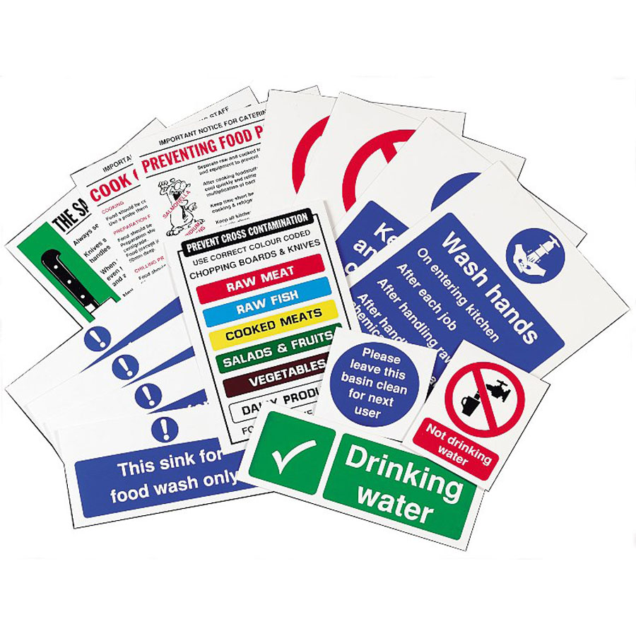 Mileta Catering Safety Signs Self Adhesive Vinyl - Food Prep Area Pack PK 1