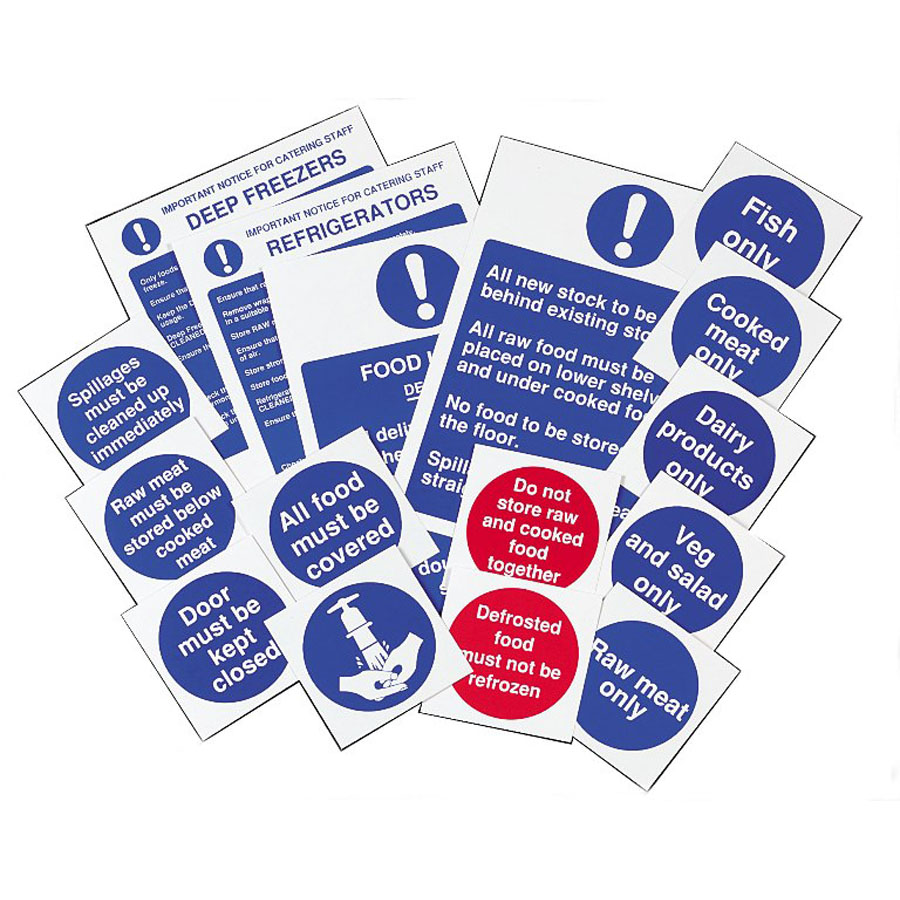 Mileta Catering Safety Signs Self Adhesive Vinyl - Food Storage Pack PK 1