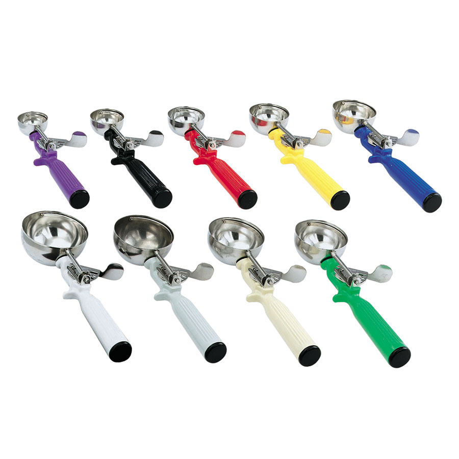 Vollrath Portioner Antibacterial Handle Stainless Steel Scoop Blue Size 16 PK 1