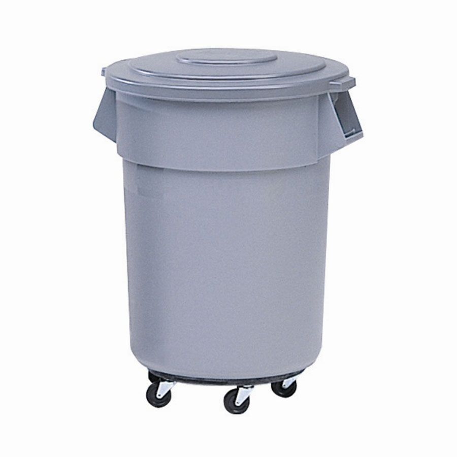 Rubbermaid Brute Round Self Draining Snap On Lid Grey Polyethylene 41 x 2.5cm PK 1