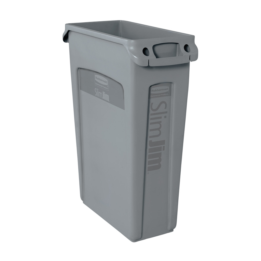 Rubbermaid Slim Jim® Bin With Venting Channel Grey 87ltr PK 1