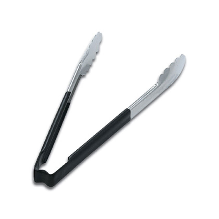 Prepara Tongs Springless Design Stainless Steel 30cm Black Handle PK 1