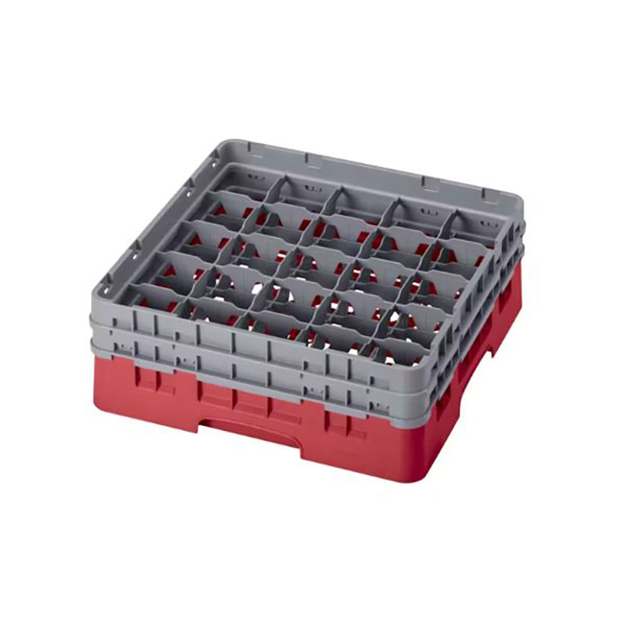 Cambro 25 Compartment Camrack Glass Rack Red PK 1