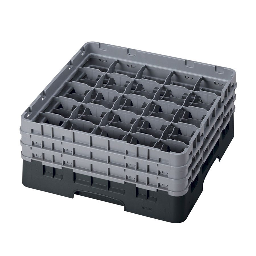 Cambro 25 Compartment Camrack Glass Rack Black PK 1