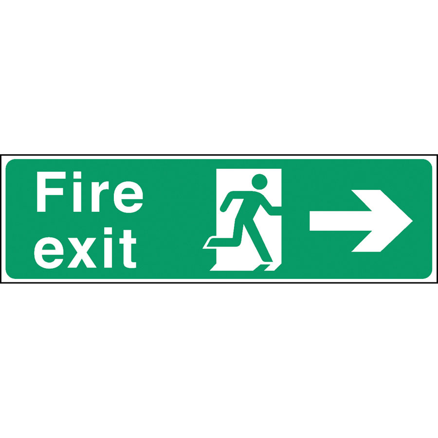 Mileta Safety Sign - Fire Exit Right Arrow 45x15cm PK 1