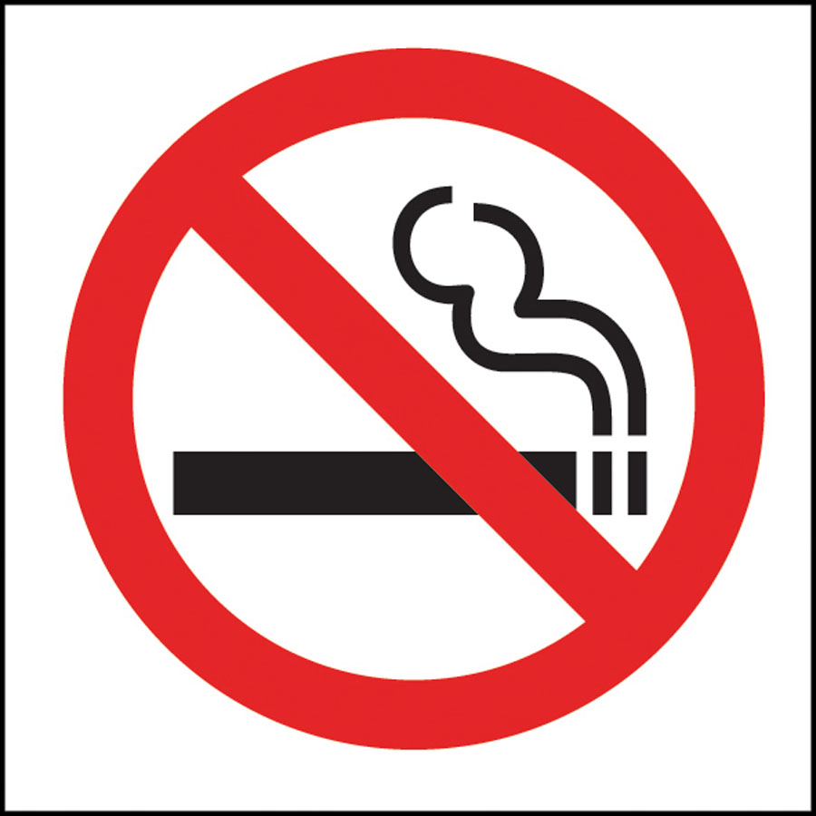 Mileta Safety Sign - No Smoking Symbol 10x10cm PK 1
