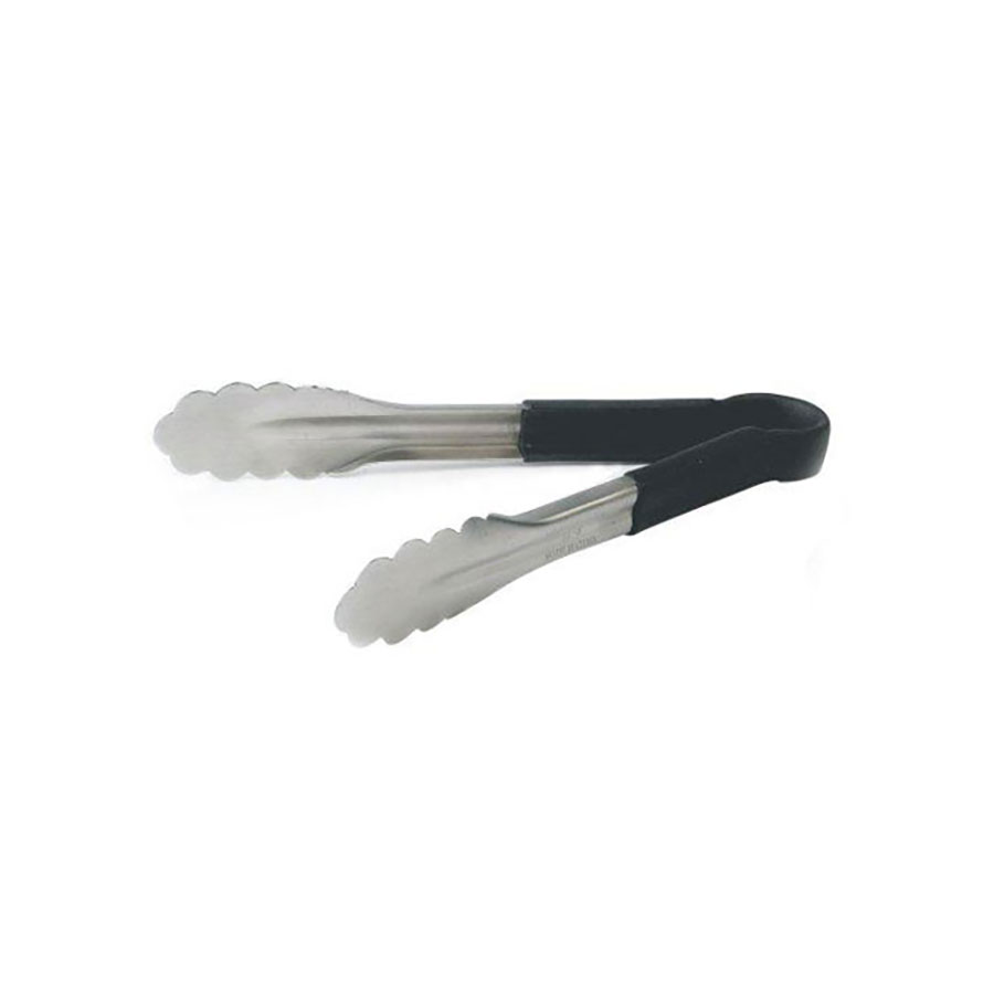 Prepara Tongs 24cm Stainless Steel Black Non Slip Handle PK 1
