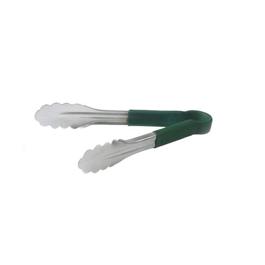 Prepara Tongs Stainless Steel 24cm Green Non Slip Handle PK 1