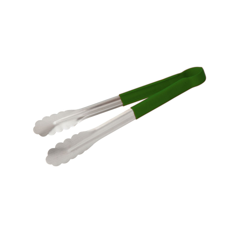Prepara Tongs Stainless Steel 30cm Green Non Slip Handle PK 1