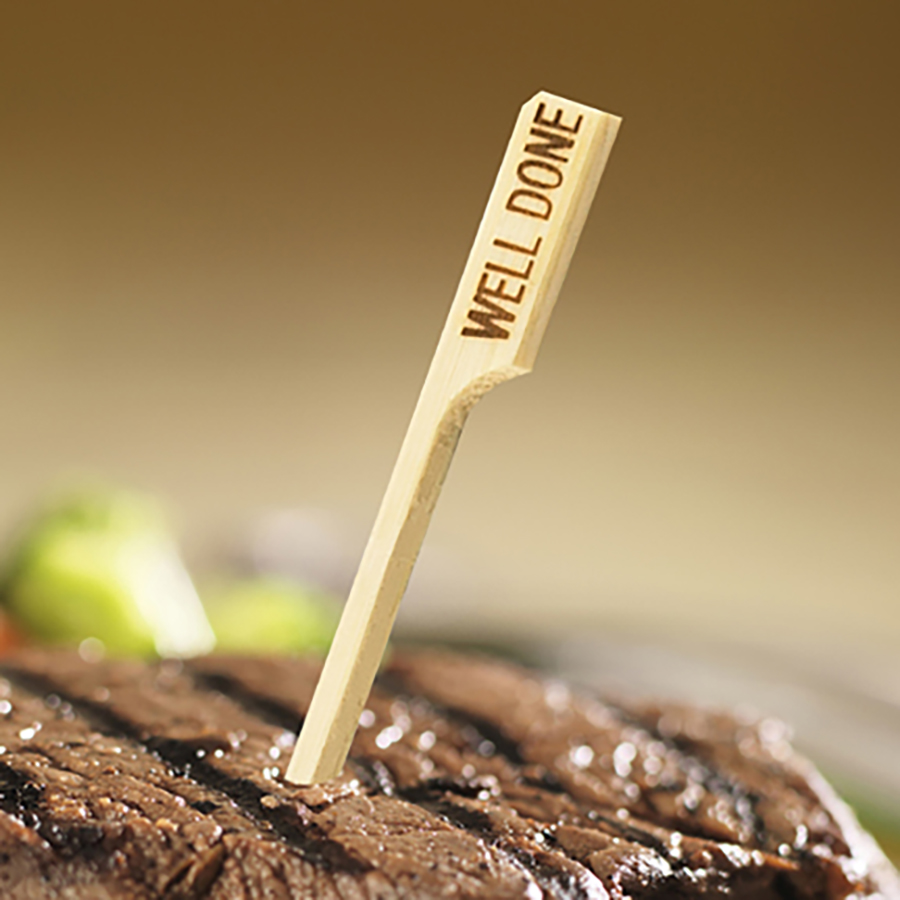 3.5in 'WELLDONE' Bamboo Steak Pick, Pack Of 100 PK 1