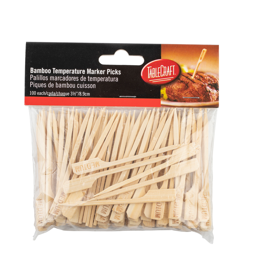 3.5in 'MEDIUM' Bamboo Steak Pick, Pack Of 100 PK 1