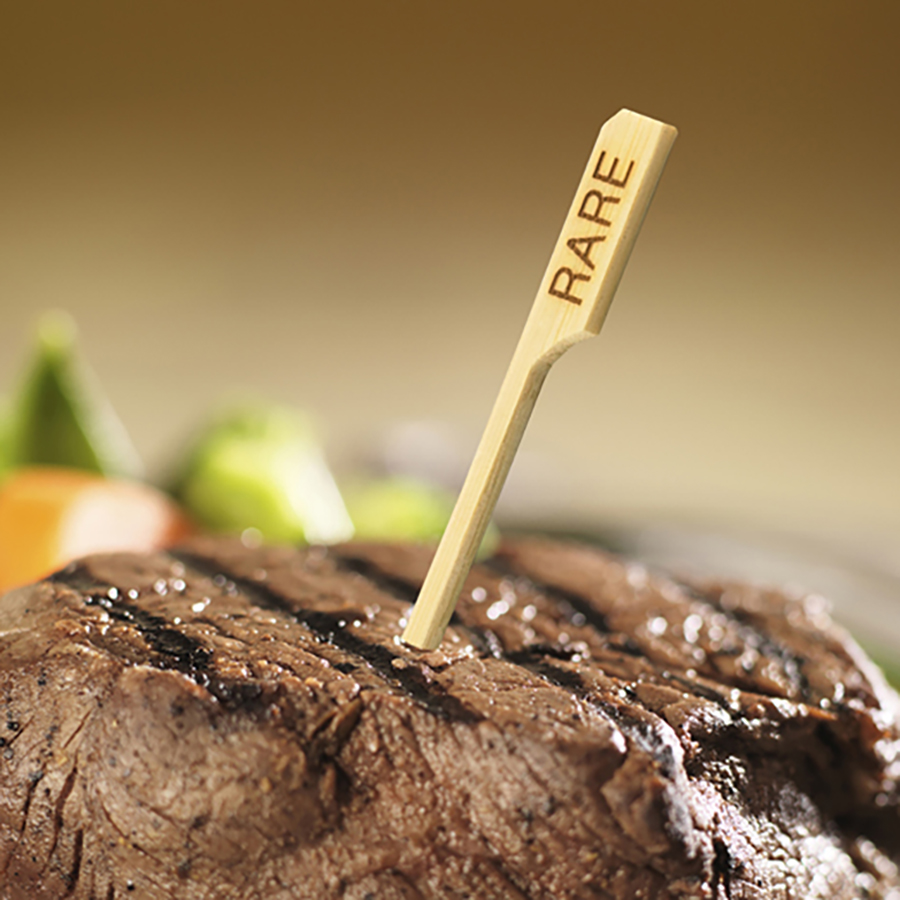 3.5in 'RARE' Bamboo Steak Pick, Pack Of 100 PK 1