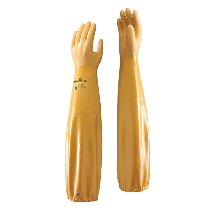 SHOWA 772 GAUNTLET GLOVE ORANGE 65CM M