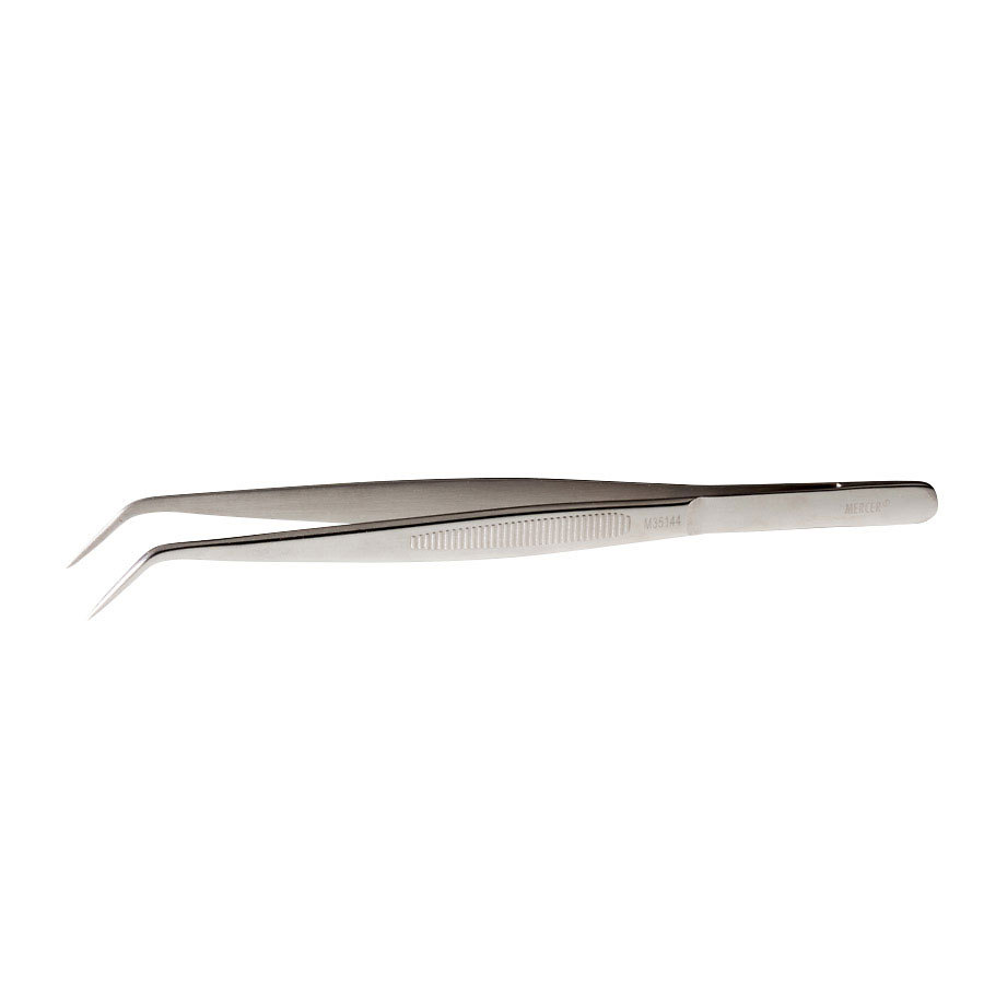 Mercer Precision Tongs Fine Tip Curved Stainless Steel 15.6cm PK 1