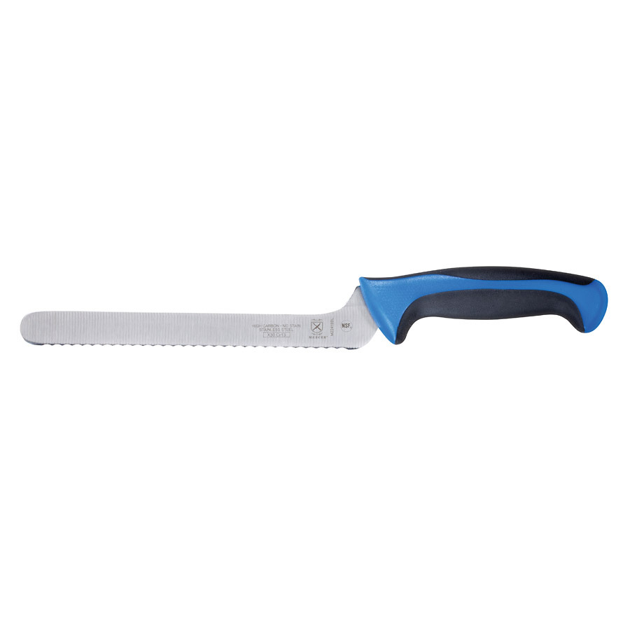 Mercer Millennia Colors® Bread Knife Offset Serrated 8in With Santoprene® Handle Blue PK 1
