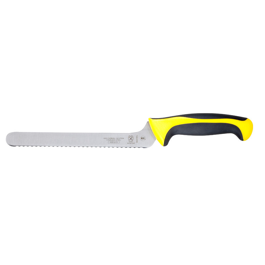 Mercer Millennia Colors® Bread Knife Offset Serrated 8in With Santoprene® Handle Yellow PK 1