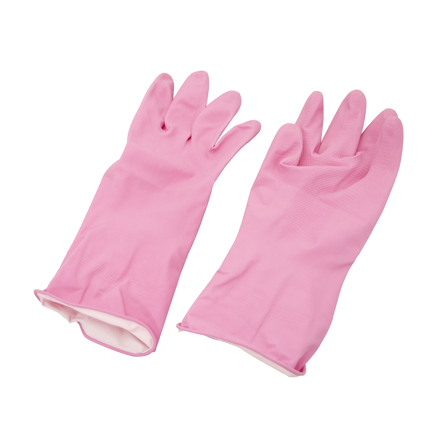 Household Rubber Latex Gloves Flocklined Red Large PK 1