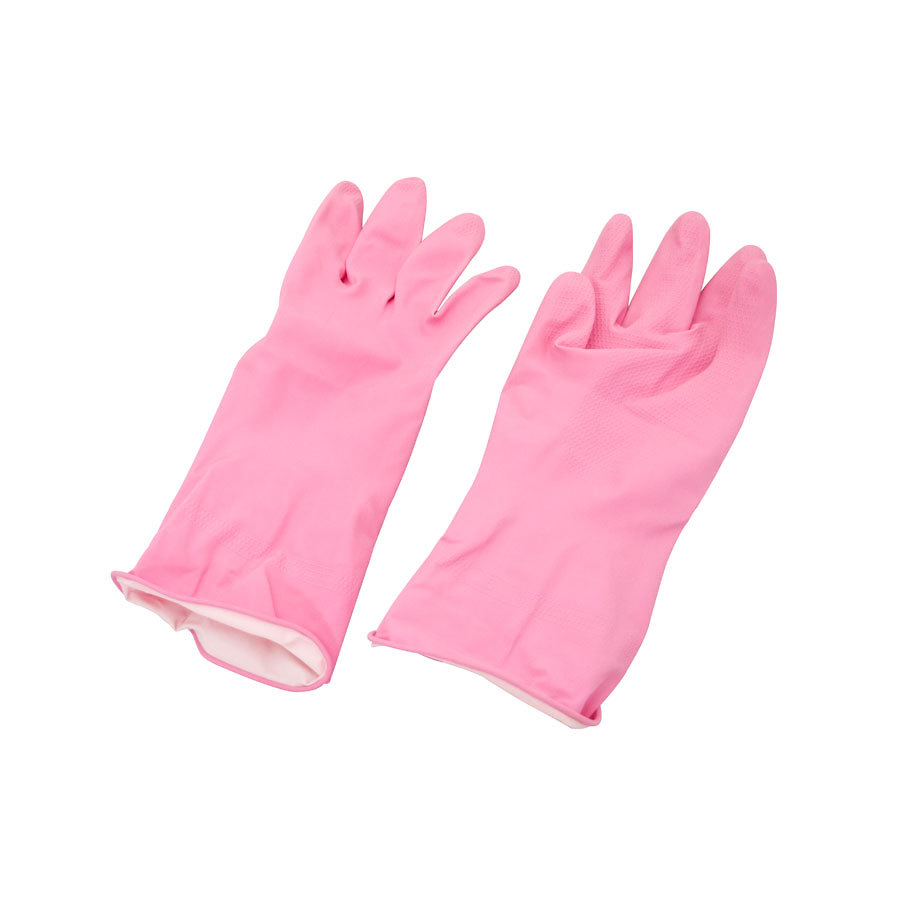 Household Rubber Latex Gloves Flocklined Red Medium PK 1