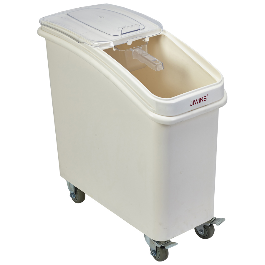 Genware Mobile Ingredient Bin Polypropylene with Scoop 81ltr PK 1
