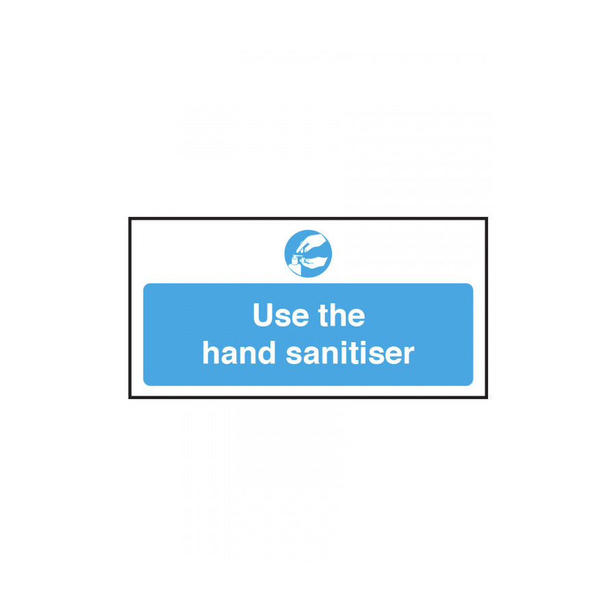 Mileta Safety Sign - Use Hand Sanitiser Vinyl Sign 100x200mm PK 1