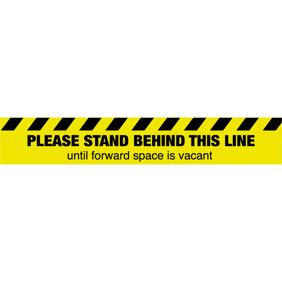 Mileta Social Distancing Sign - Please Stand Behind This Line Graphic 600x100mm PK 1