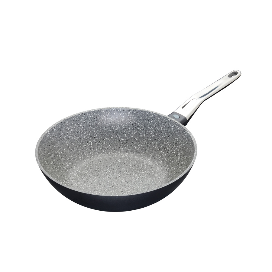 MasterClass Marble Effect Cast Aluminium Stir Fry Pan/Wok 49x28x11.5cm PK 1