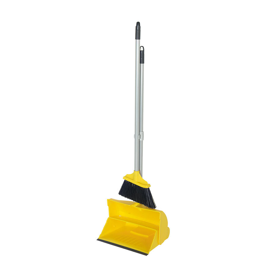 Hillbrush Lobby Dustpan And Soft Brush Set Yellow Plastic 900x280mm PK 1