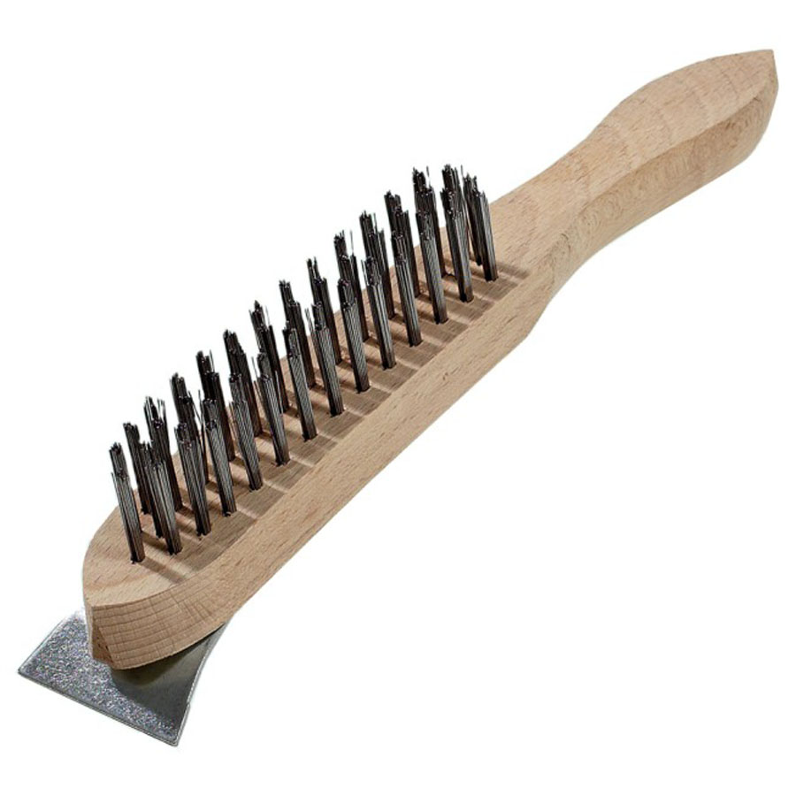 Hillbrush Wire Grill Brush & Scraper 29cm x 3.5cm (excl scraper) PK 1