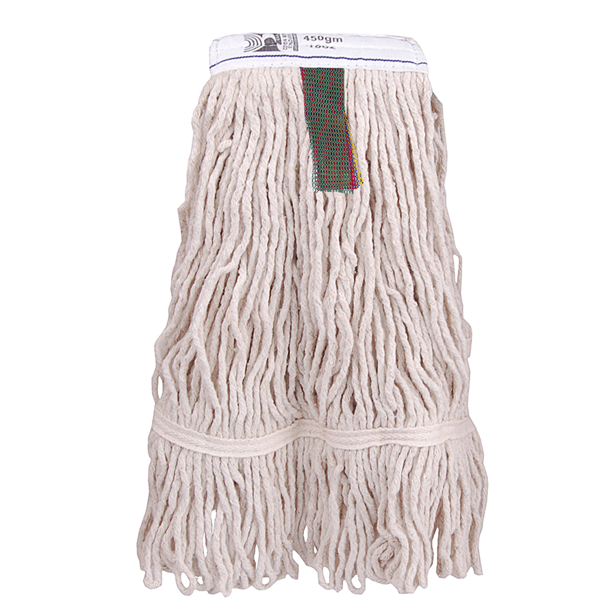 Robert Scott Colour Coded Kentucky Mop Head White With 4 Tabs 450g PK 1