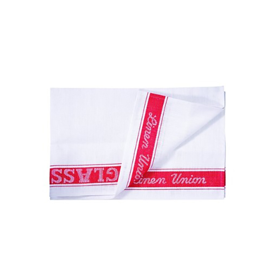 Linen Union Tea/Glass Cloth White With Blue Border 20in x 30 in PK 1