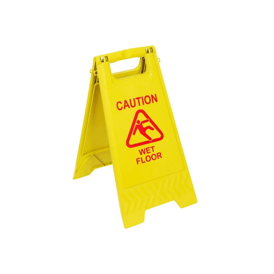 Robert Scott Folding Yellow Warning Sign Caution Wet Floor PK 1