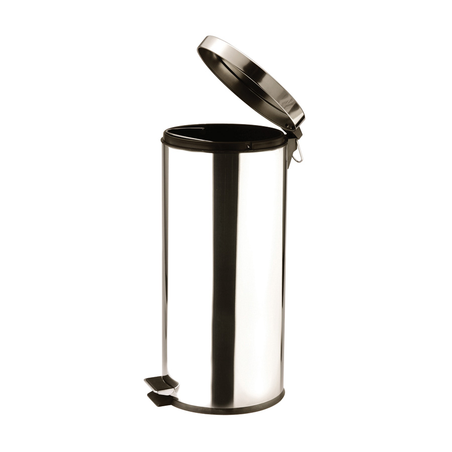 Pedal Bin Mirror Finish Stainless Steel 29x65cm 30ltr PK 1