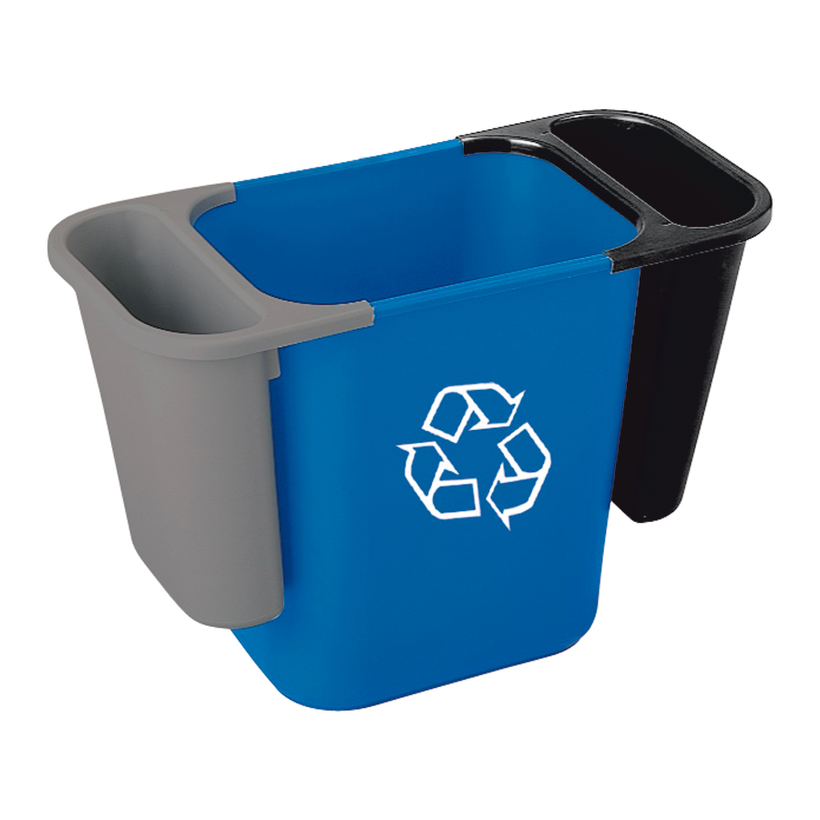 Rubbermaid Deskside Saddle Bin For Recycling Bin Black Polyethylene 4.5ltr W18.42 x H29.21 x D27.5cm PK 1